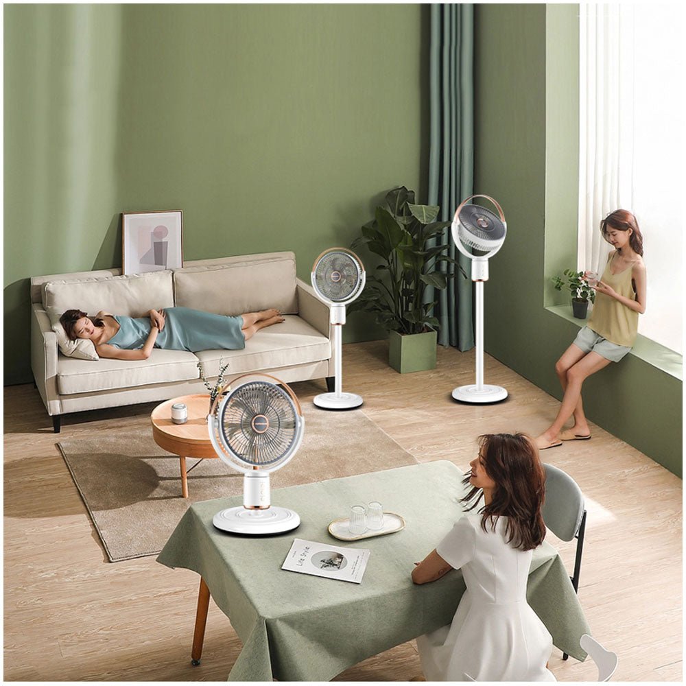 CRONY JY2219 Retractable floor fan Household floor electric fan air circulation vertical strong wind strong mute desktop - Edragonmall.com