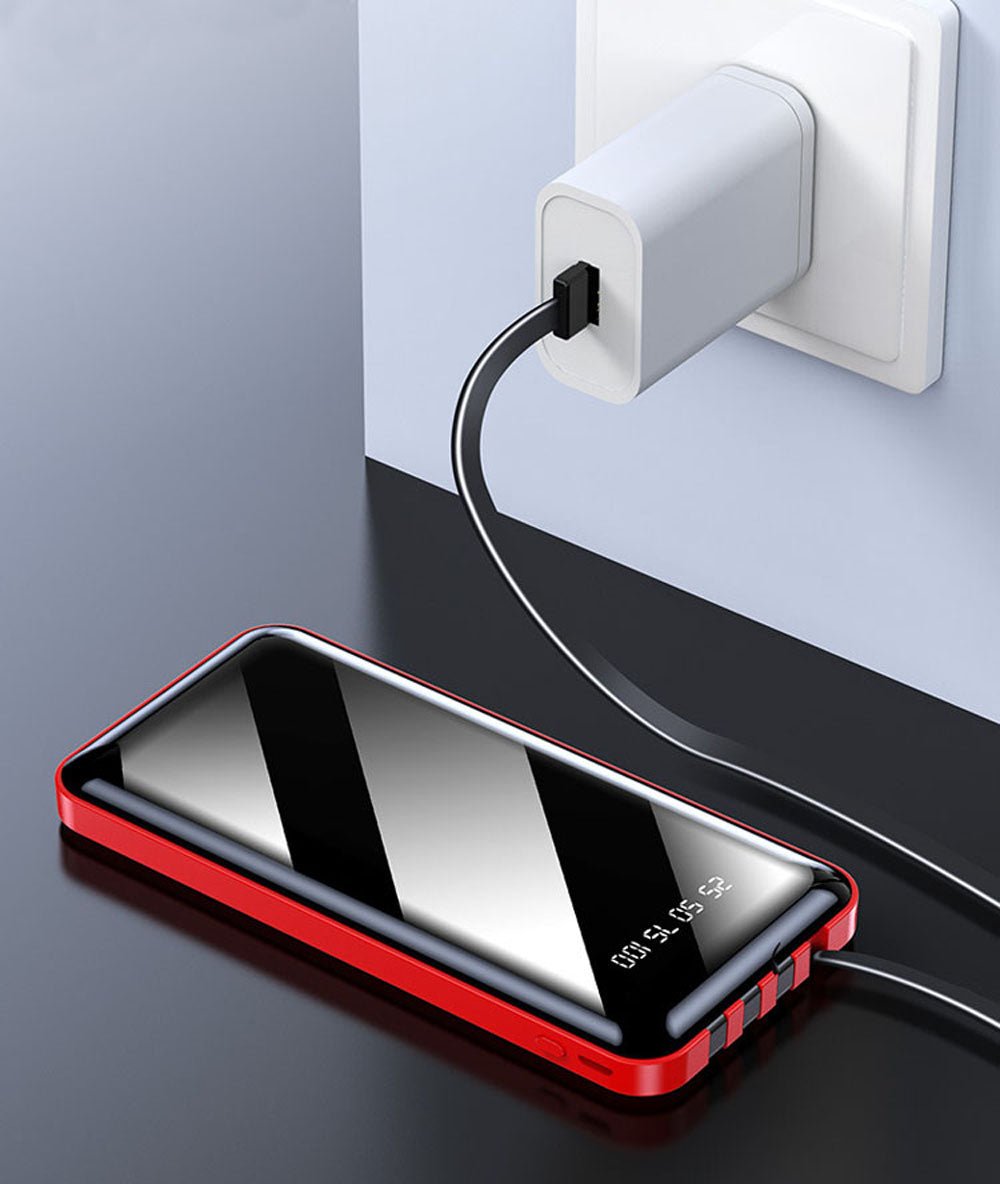 CRONY L15 Power Bank with Built-in 4 Cables slim mini data cable bank power power bank 28000mah - Edragonmall.com