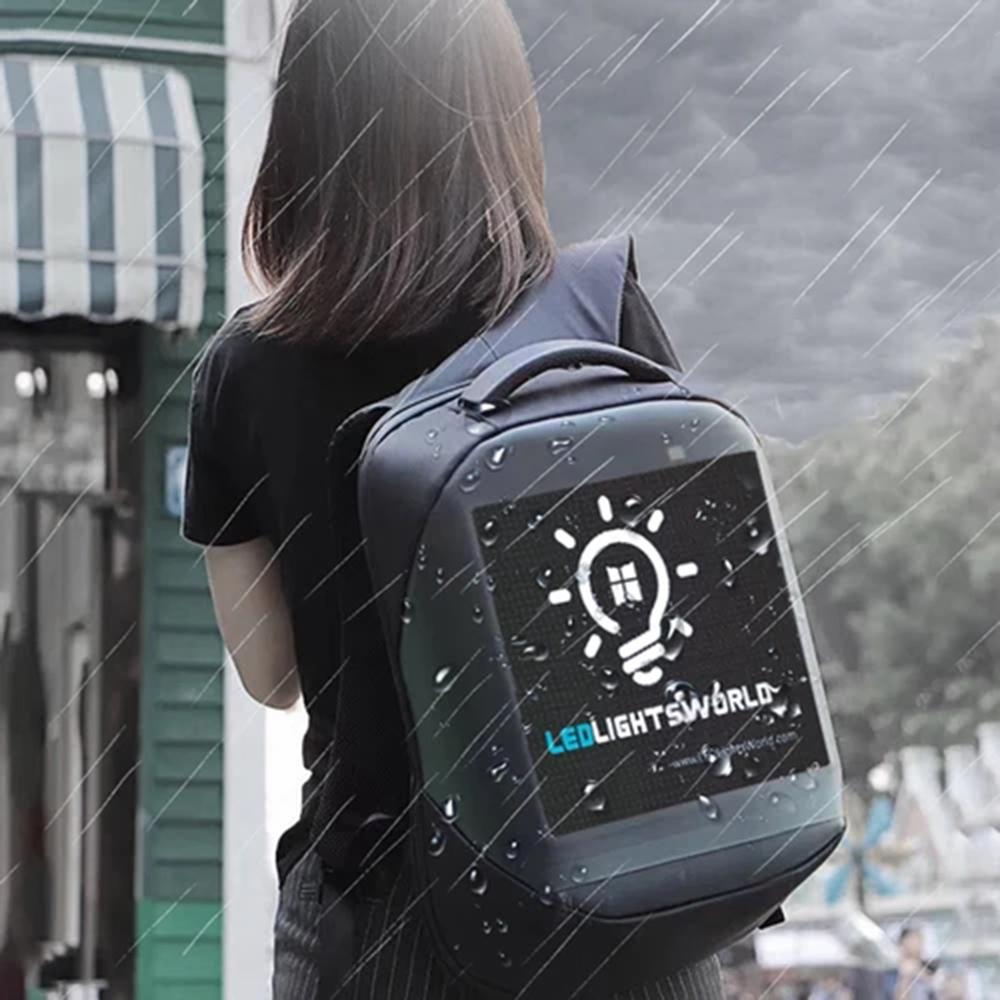 CRONY LED display backpack us-b002 LED Fashion Novelty Smart Style waterproof Laptop Backpack Creative Christmas Gift School Bag - Edragonmall.com