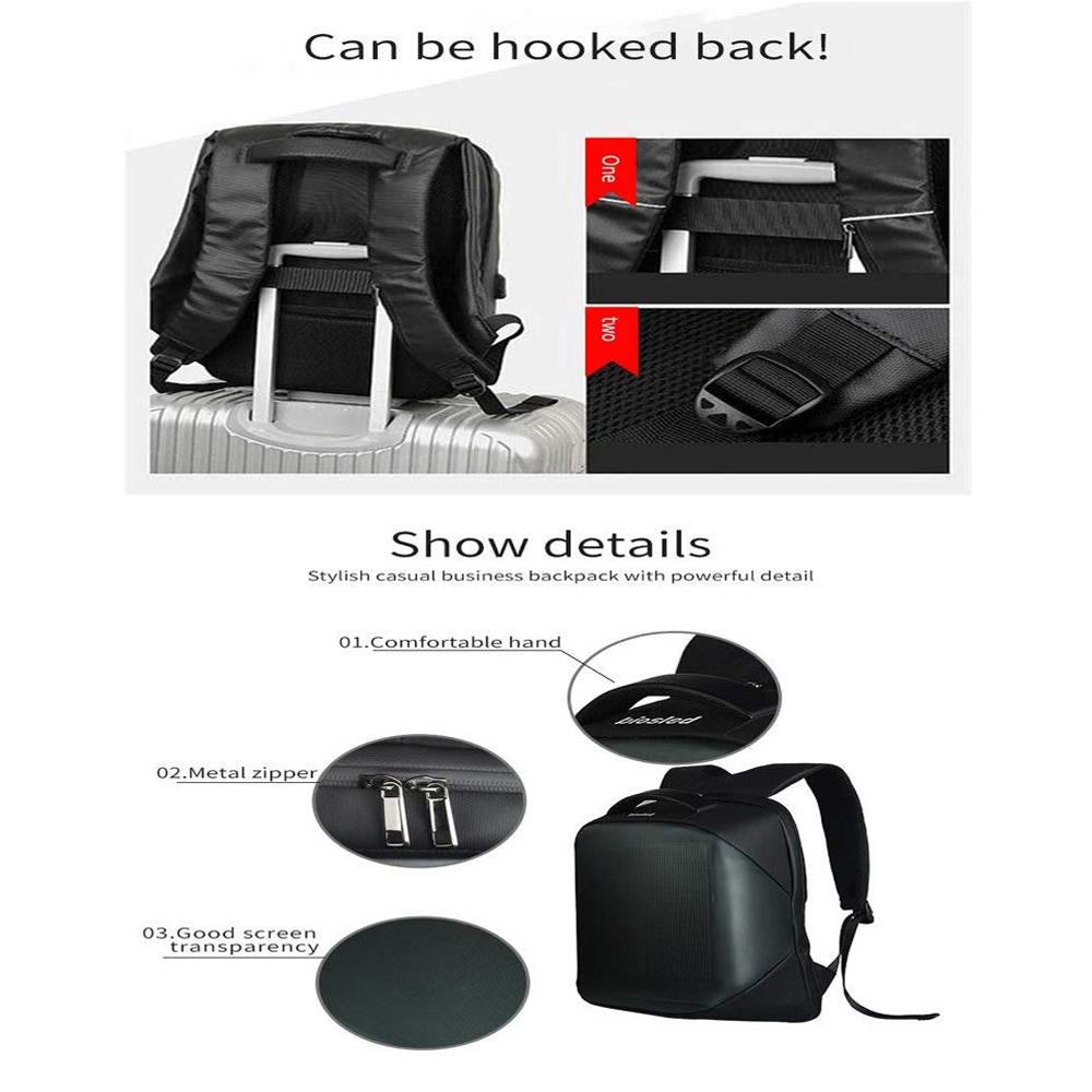 CRONY LED display backpack us-b002 LED Fashion Novelty Smart Style waterproof Laptop Backpack Creative Christmas Gift School Bag - Edragonmall.com