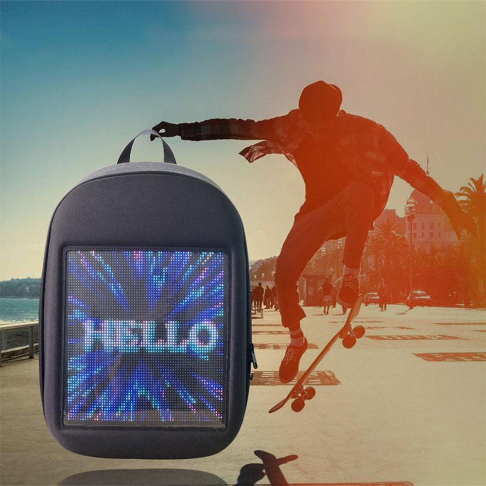 CRONY  LED Fashion Display Backpack  Novelty Smart Style Laptop Backpack Creative Christmas Gift School Bag B001