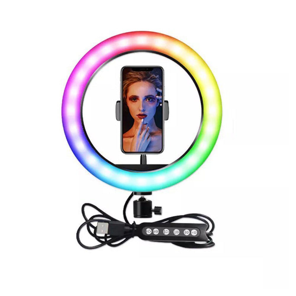 CRONY MJ26(10inch) wire-controlled mobile phone RGB LED Live Fill Light - Edragonmall.com