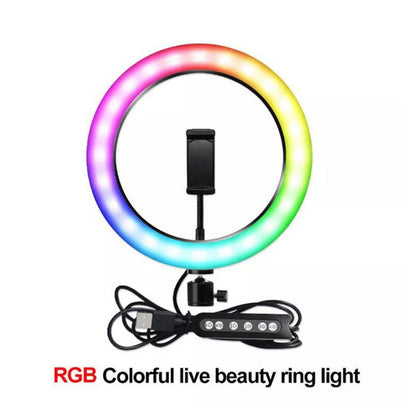 CRONY MJ26(10inch) wire-controlled mobile phone RGB LED Live Fill Light - Edragonmall.com