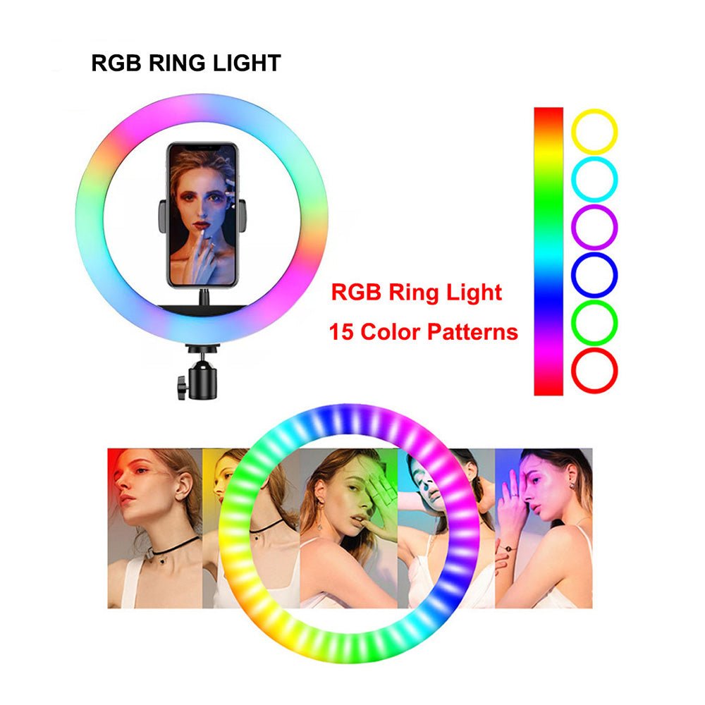 CRONY MJ26(10inch) wire-controlled mobile phone RGB LED Live Fill Light - Edragonmall.com