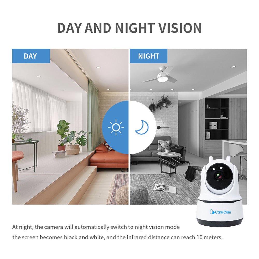 CRONY NIP-26 1080p WiFi Home Smart Camera, Indoor Security Surveillance with Night Vision, Monitor with iOS, Android App, Compatible with Google Home - Edragonmall.com