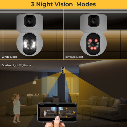 CRONY NIP-32 iCsee APP 4MP double-screen IP Camera Dual Lens WiFi Camera Dual Screen Baby Monitor Auto Tracking Ai Human Detection IP Security Cameras - Edragonmall.com