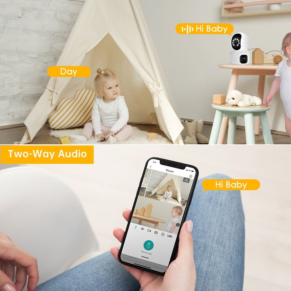 CRONY NIP-32 iCsee APP 4MP double-screen IP Camera Dual Lens WiFi Camera Dual Screen Baby Monitor Auto Tracking Ai Human Detection IP Security Cameras - Edragonmall.com