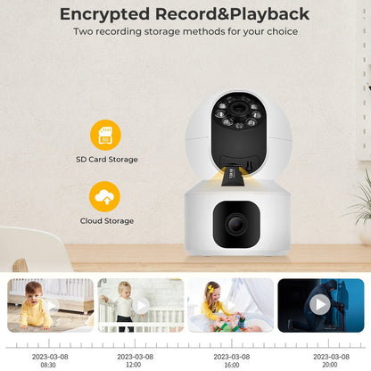 CRONY NIP-32 iCsee APP 4MP double-screen IP Camera Dual Lens WiFi Camera Dual Screen Baby Monitor Auto Tracking Ai Human Detection IP Security Cameras - Edragonmall.com