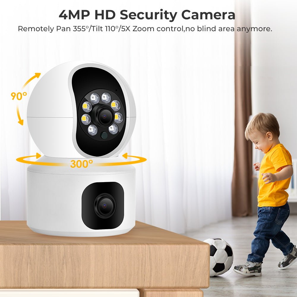 CRONY NIP-32 iCsee APP 4MP double-screen IP Camera Dual Lens WiFi Camera Dual Screen Baby Monitor Auto Tracking Ai Human Detection IP Security Cameras - Edragonmall.com