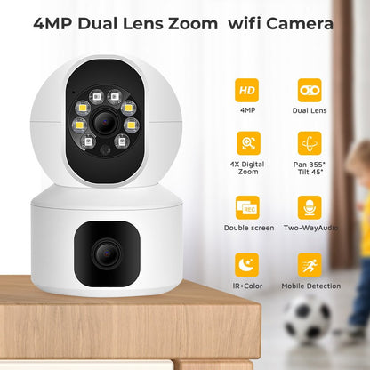 CRONY NIP-32 iCsee APP 4MP double-screen IP Camera Dual Lens WiFi Camera Dual Screen Baby Monitor Auto Tracking Ai Human Detection IP Security Cameras - Edragonmall.com