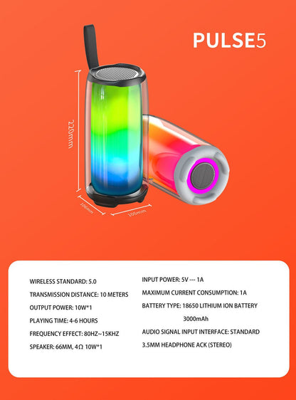 CRONY PULSE5 Pulsating luminous speaker kaleidoscope portable speaker waterproof wirelessoutdoor speaker - Edragonmall.com