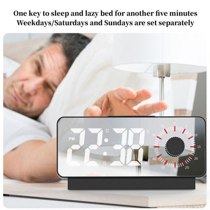 CRONY S238A Digital Alarm Clock with Visible Timer Snooze Temperature Date Knob Countdown Table Clock Dual Alarm Night Mode LED Clock - Edragonmall.com