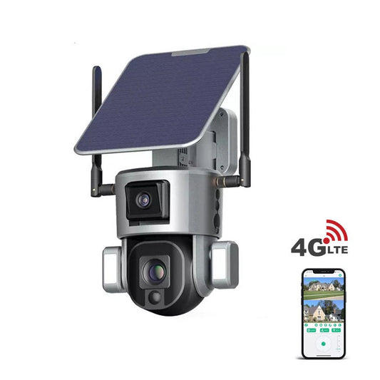 CRONY S5 4G-4K-8MP-10X Solar Dual Linkage Battery PTZ Camera 8MP Wireless CCTV Camera Outdoor IP66 Waterproof Solar Dual Camera - Edragonmall.com