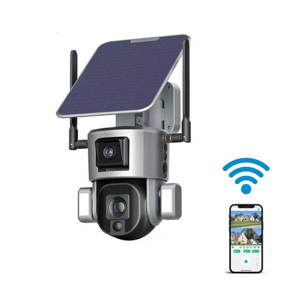 CRONY S5 WiFi-4K-8MP-10X Solar Dual Linkage Battery PTZ Camera 8MP Wireless CCTV Camera Outdoor IP66 Waterproof Solar Dual Camera - Edragonmall.com