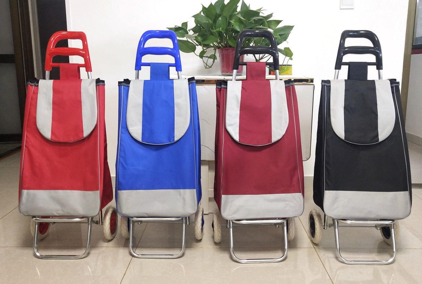 CRONY SC001 Shiping Cart Shopping Trolley Bag Folding Shopping Cart Collapsible Trolley Bag | black - Edragonmall.com