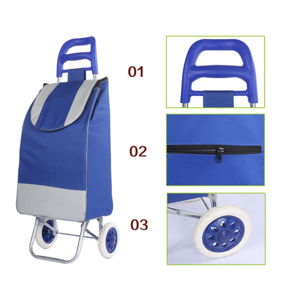 CRONY SC001 Shiping Cart Shopping Trolley Bag Folding Shopping Cart Collapsible Trolley Bag | black - Edragonmall.com