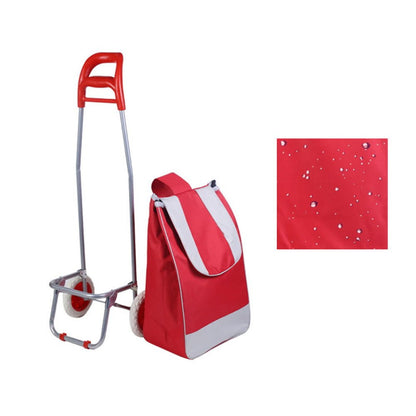 CRONY SC001 Shiping Cart Shopping Trolley Bag Folding Shopping Cart Collapsible Trolley Bag | red - Edragonmall.com