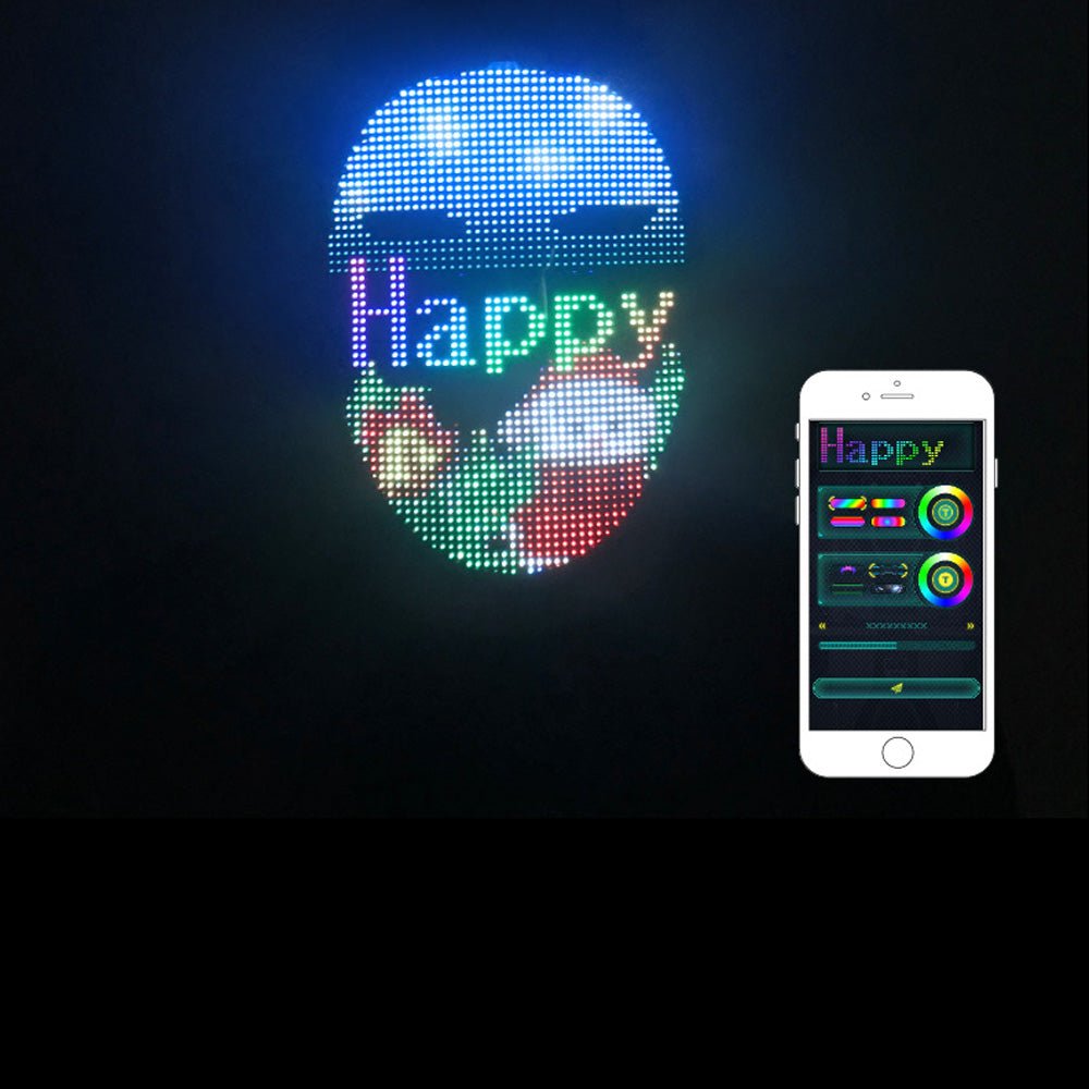 Crony Shining App cosplay Mask With Bluetooth App Party Face Changing Led Display Mask For Party - Edragonmall.com