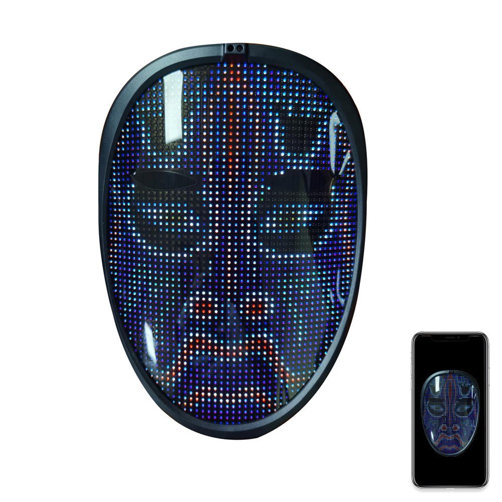 Crony Shining App cosplay Mask With Bluetooth App Party Face Changing Led Display Mask For Party - Edragonmall.com