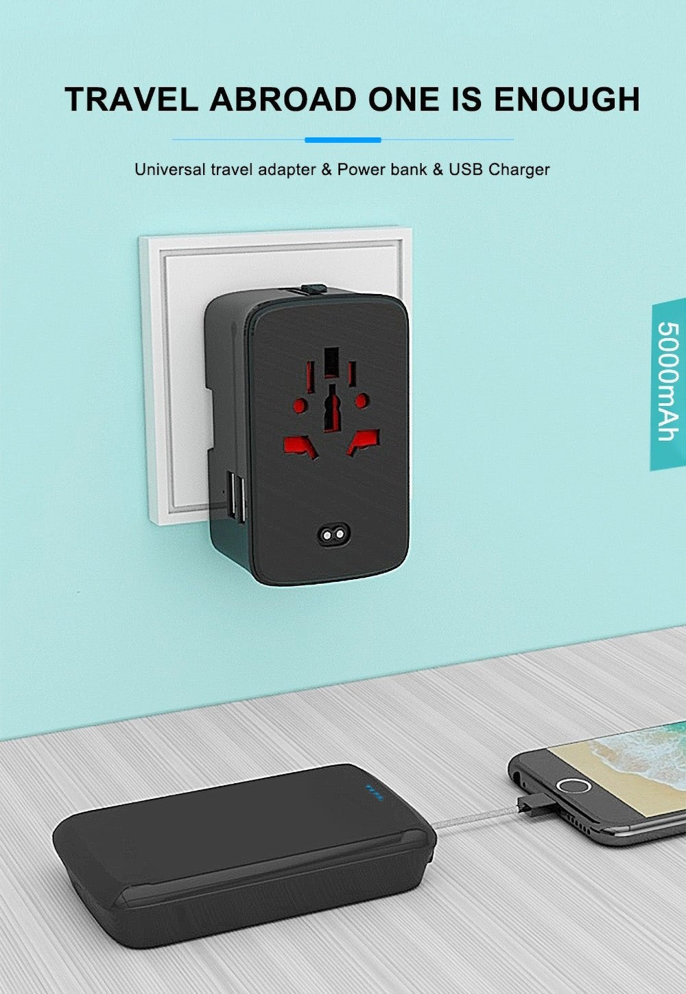 CRONY SL-310B Travel Charge With Power Bank - Edragonmall.com