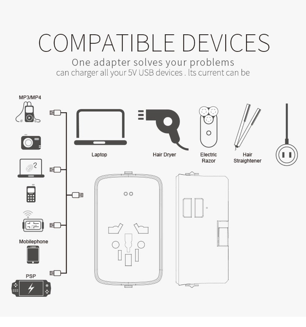 CRONY SL-310B Travel Charge With Power Bank - Edragonmall.com