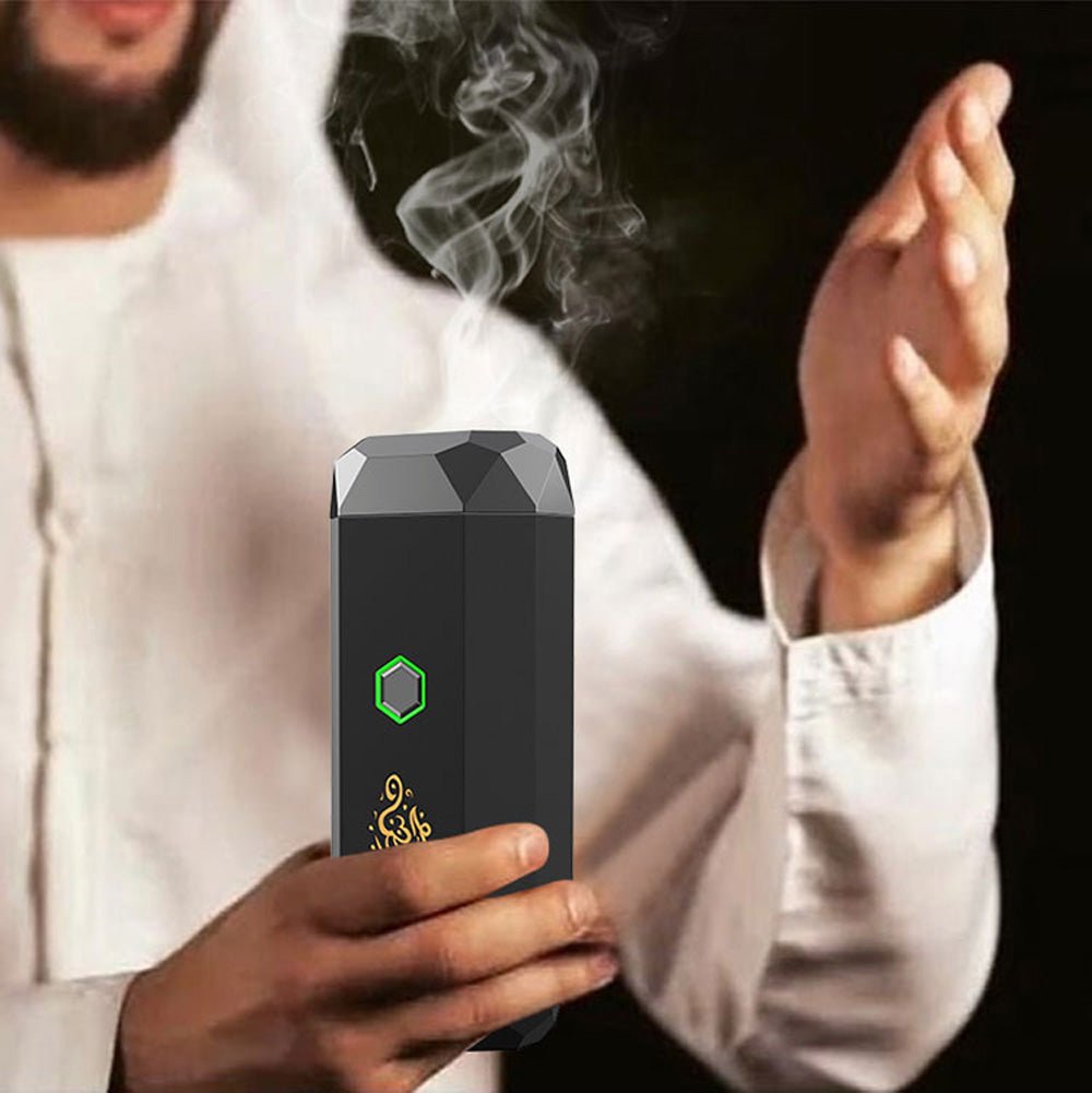 CRONY Small B16 Portable Bukhoor Style Usb Type-C Power incense burner Bakhoor Portable Rechargeable Electric Incense Burner | green - Edragonmall.com