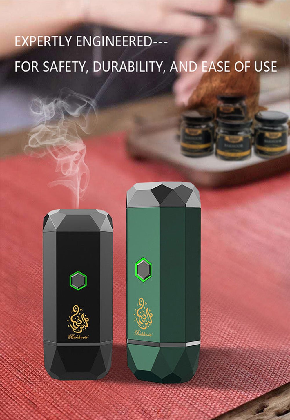 CRONY Small B16 Portable Bukhoor Style Usb Type-C Power incense burner Bakhoor Portable Rechargeable Electric Incense Burner | green - Edragonmall.com