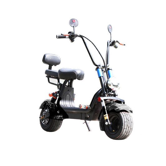 CRONY Small Harley two seat big tires with BT 1000w 60KM/H high power two wheels adult electric scooter motorcycle | Black Spider - Edragonmall.com