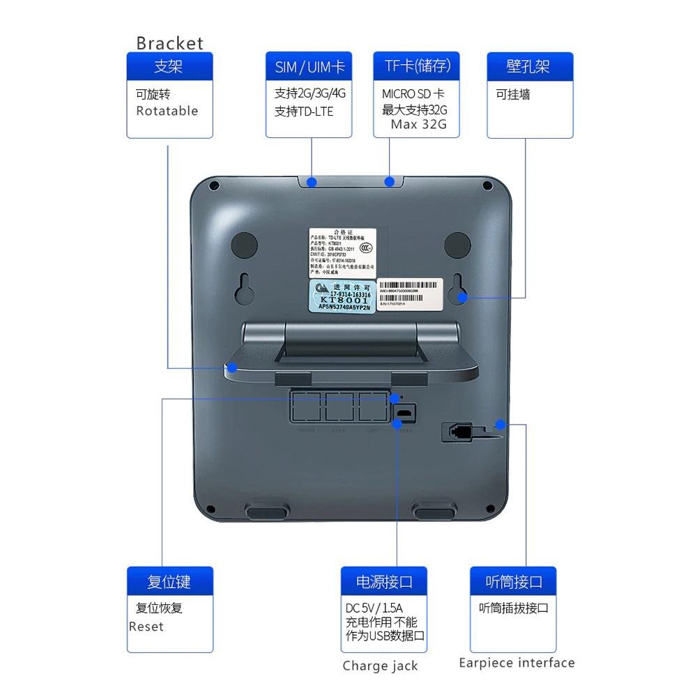 Crony Smart LTE 4G KT8001 fixed wireless landline Android with 4G SIM network video phone - Edragonmall.com