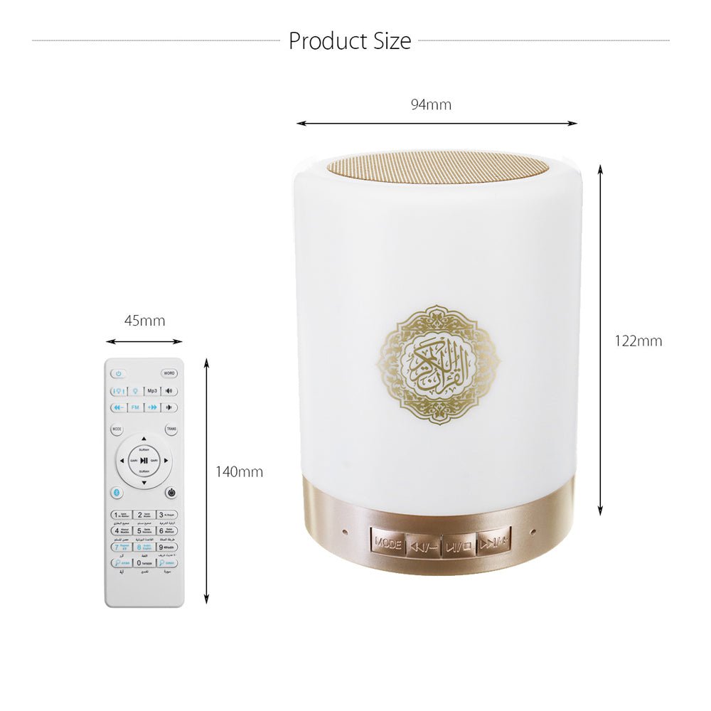 CRONY SQ-122 Bluetooth Quran Speaker Muslim Koran Reciter Support MP3 FM 8GB TF Card Radio Quran Speakers With Remote Control 14 Languages 5.0 - Edragonmall.com