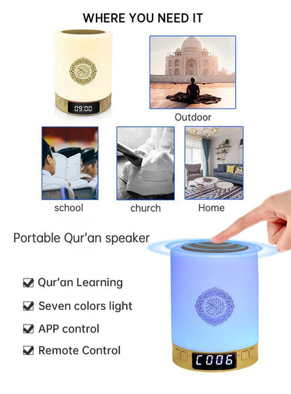 CRONY SQ-122 Bluetooth Quran Speaker Muslim Koran Reciter Support MP3 FM 8GB TF Card Radio Quran Speakers With Remote Control 14 Languages 5.0 - Edragonmall.com