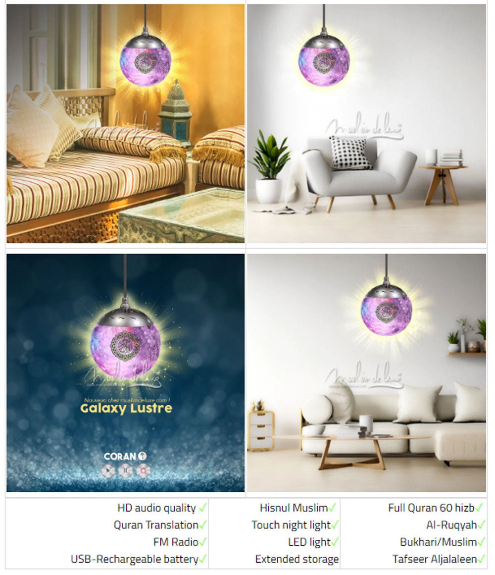 CRONY Sq-169 Guran Speaker Colorful Star Moon Lunar Quran Bluetooth Speaker - Edragonmall.com