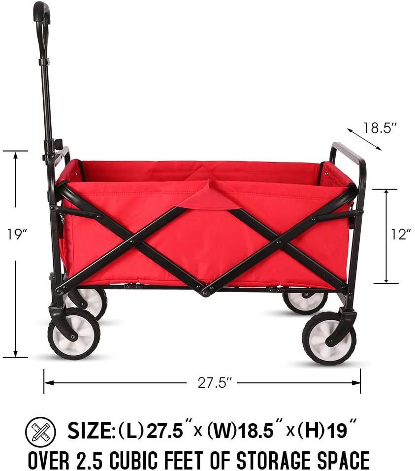 CRONY TC3015+Baseplate Folding Cart Heavy Duty Collapsible Folding Wagon Utility Shopping Outdoor Camping Garden Cart - Edragonmall.com