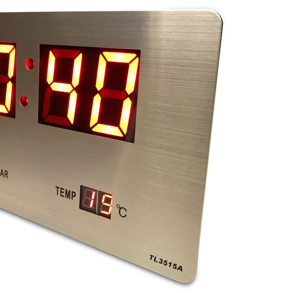 CRONY TL-3515A clock Checkmate Bishop Mains Led Calendar Temp Wall Or Desk Clock, 36cm - Edragonmall.com