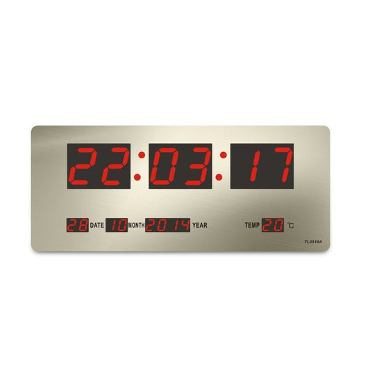 CRONY TL-3515A clock Checkmate Bishop Mains Led Calendar Temp Wall Or Desk Clock, 36cm - Edragonmall.com