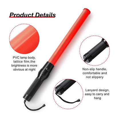 CRONY Traffic control glow sticks LED Signal Wand Traffic Flashlight Traffic Flashing LED Light Control Wand Signal Traffic Baton Flashlight - Edragonmall.com