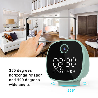 CRONY Two-way Audio Baby Movement Camera TUYA Wifi Temperature Alarm Baby Monitor with Night Lamp Clock - Edragonmall.com