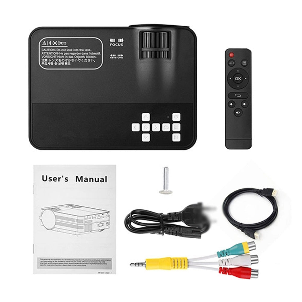 Crony UB-10 PULS Projector Mini LED Projector Home Theater | Black - Edragonmall.com