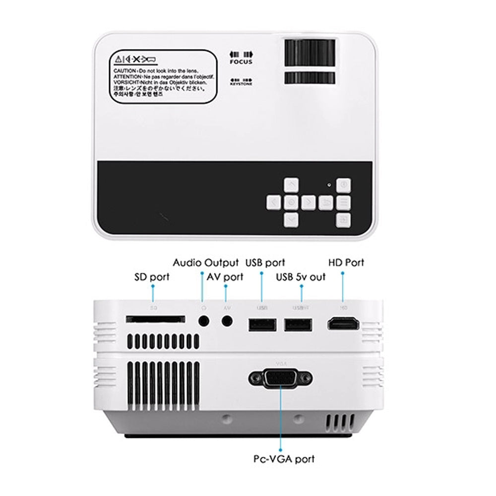 Crony UB-10 PULS Projector Mini LED Projector Home Theater | white - Edragonmall.com