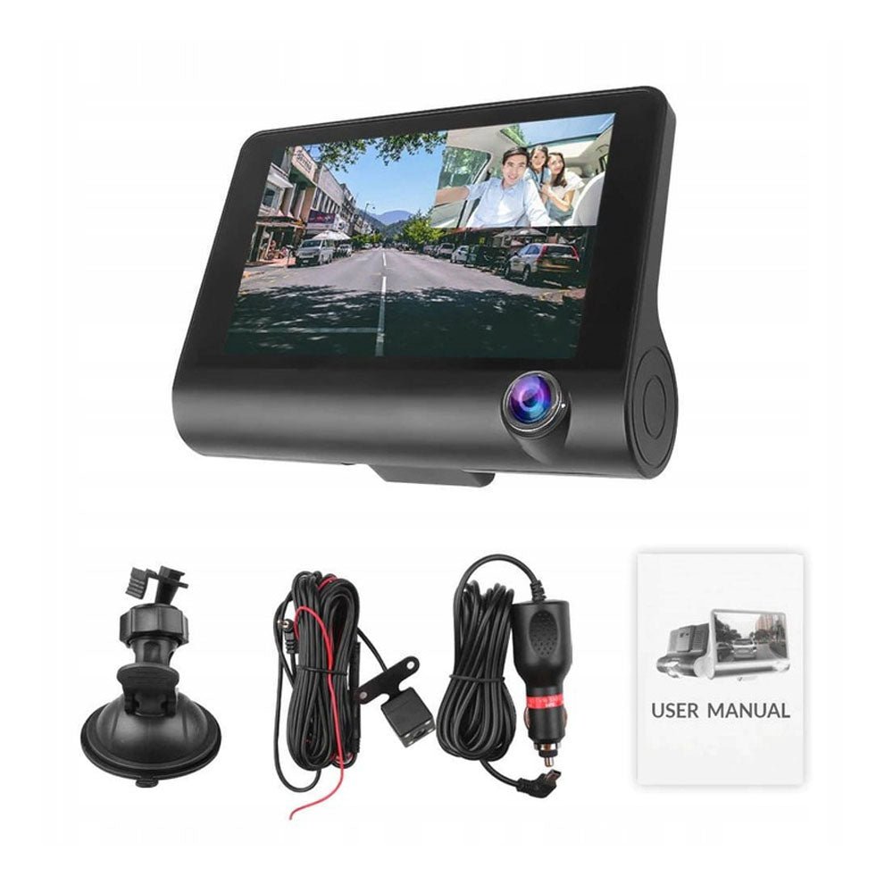 CRONY V504 Three-Camera 1920*1080 touch dashcam Car DVR 3 Cameras Lens 4 Inch IPS Dash Cam Rearview Camera Video Recorder - Edragonmall.com