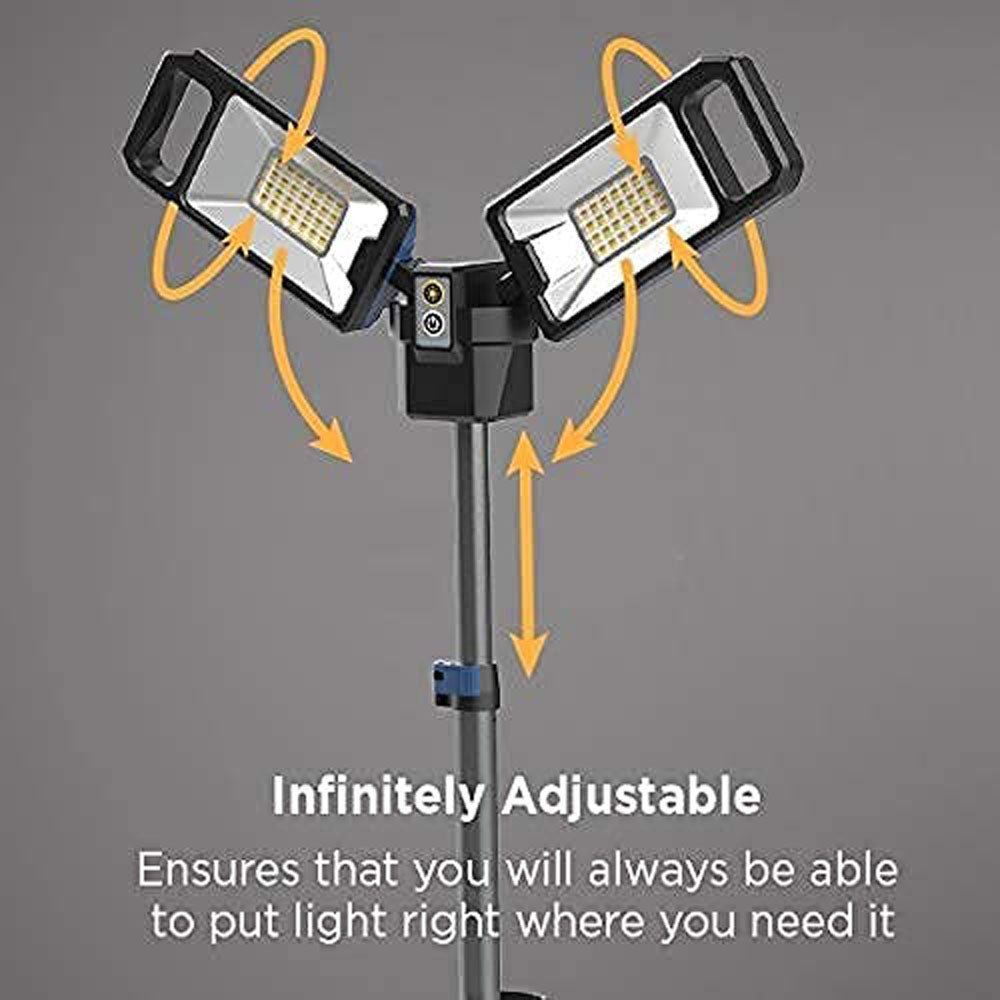 CRONY VIP-11 Outdoor multi-function lamp 5000 Lumen Rechargeable Cordless Collapsible AC/DC Portable LED Work Light with Telescoping Tripod Stand - Edragonmall.com