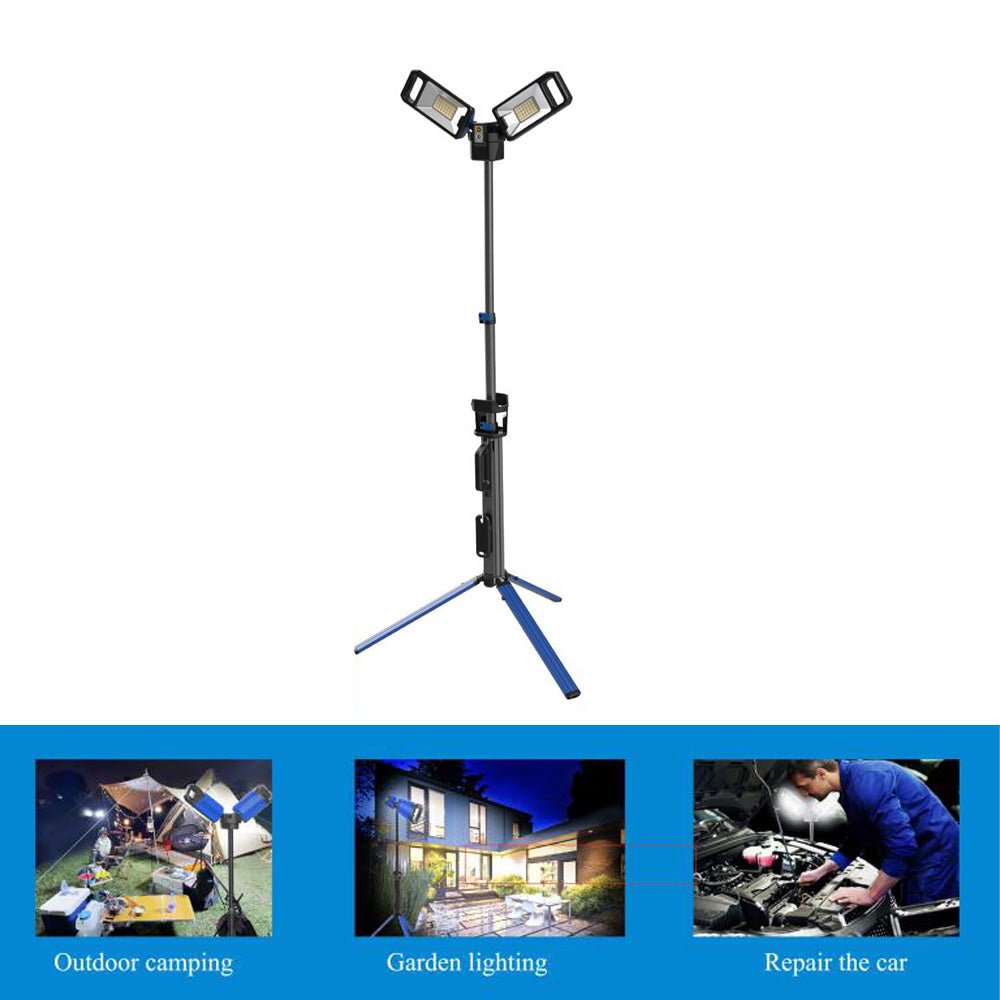 CRONY VIP-11 Outdoor multi-function lamp 5000 Lumen Rechargeable Cordless Collapsible AC/DC Portable LED Work Light with Telescoping Tripod Stand - Edragonmall.com