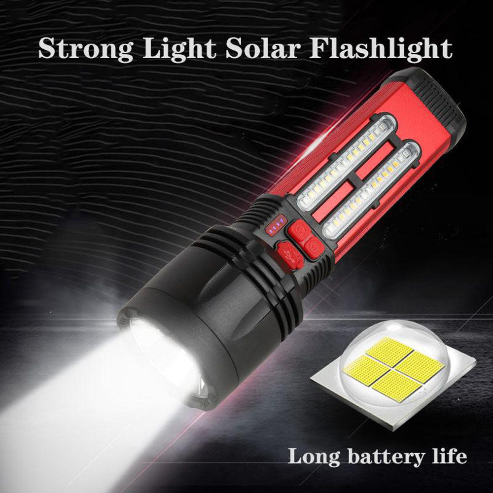 CRONY W5121A Solar Energy Flashlight for Home Type-C Rechargeable Strong Light P50 Super Bright Flashlight Super Battery Life - Edragonmall.com