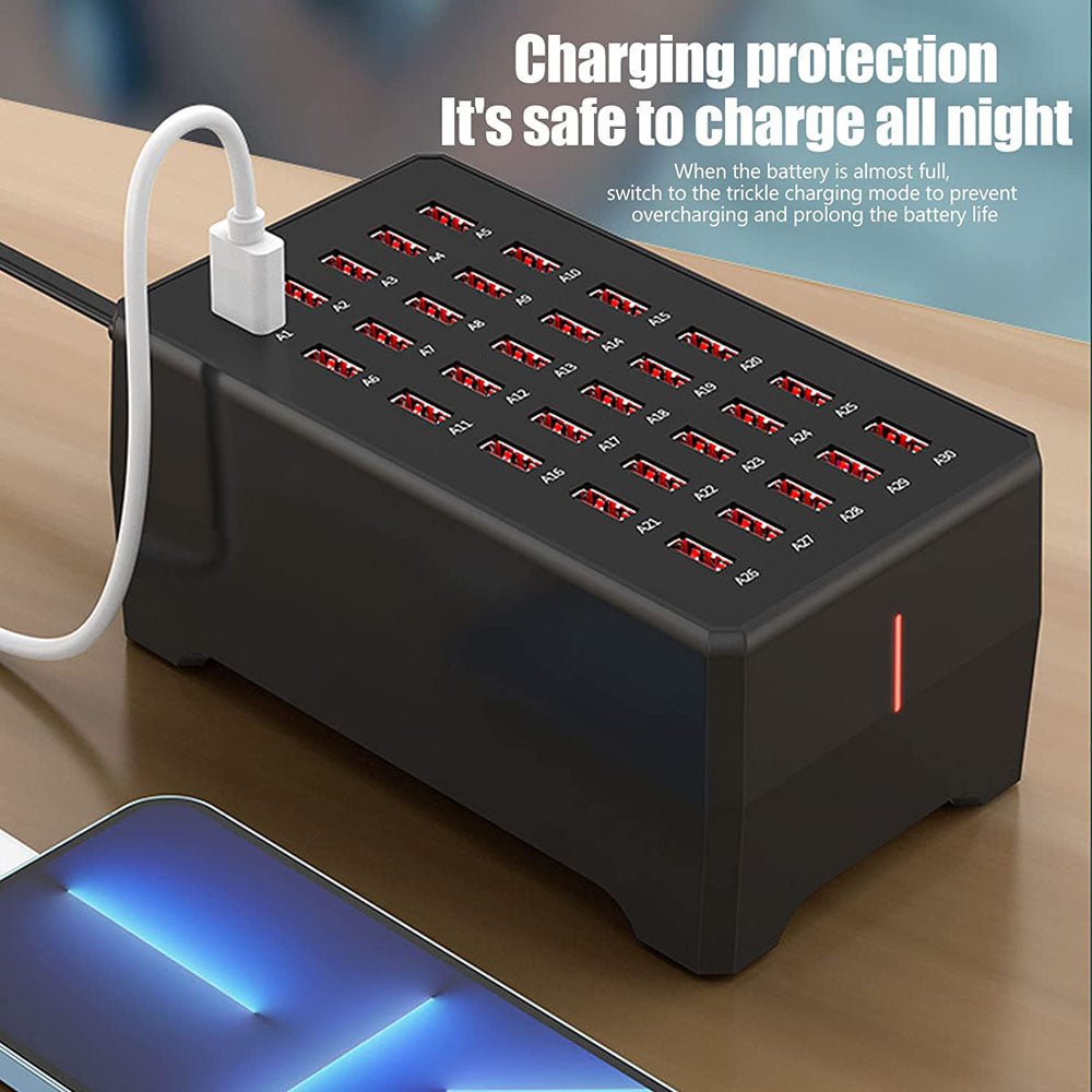 CRONY WT268 30USB PORTS Smart Charger Station 150W Safe Fast Charging USB Charging Station - Edragonmall.com