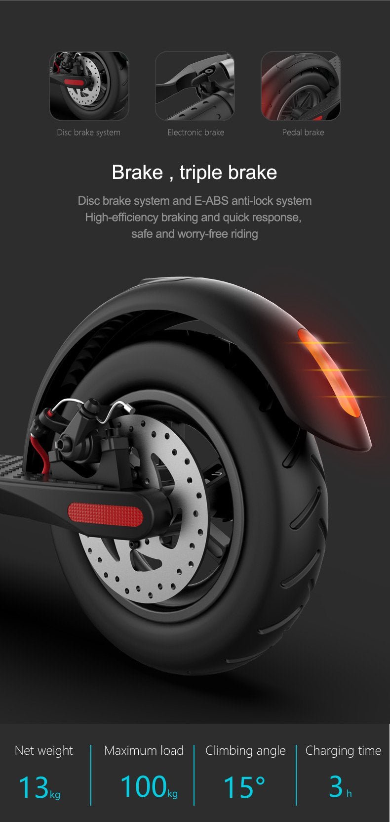 CRONY X7 Electric Kick Scooter Max speed 38KM Replaceable battery capacity Easy Foldable 8.5 inch | Black - Edragonmall.com