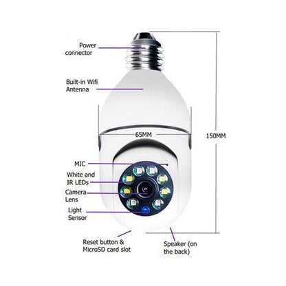 CRONY Y23 JXLCAM light bulb IP Camera body motion tracking night vision motion detection two-way audio - Edragonmall.com