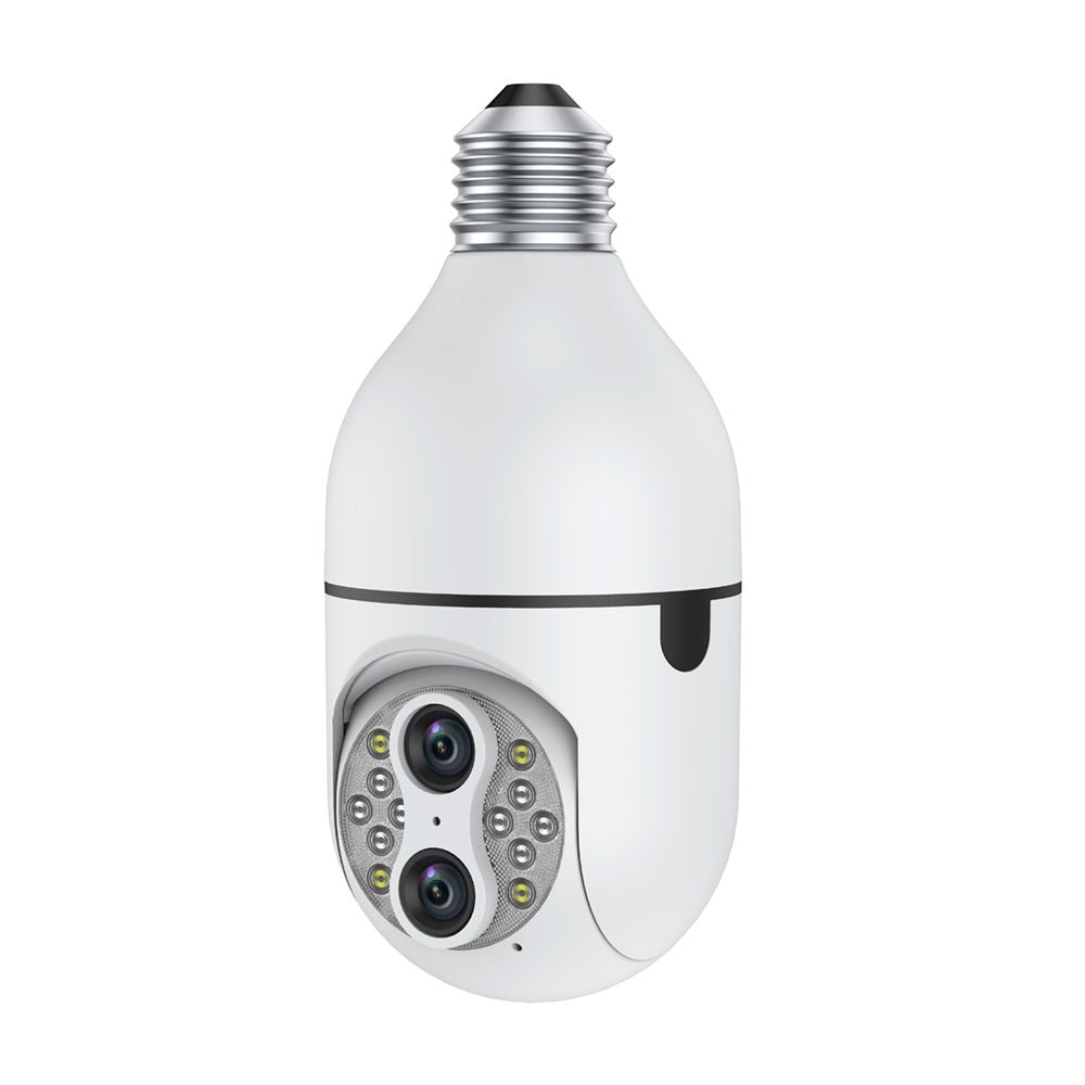 CRONY Y24-1080P Binocular zoom light bulb IP Camera Night Vision 360 Degree Auto Motion Tracking PTZ Two Way Audio Dual Lens Wifi Bulb Camera - Edragonmall.com