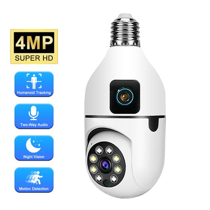 CRONY Y27 V380 1080P WIFI Bulb Camera Wireless Baby Monitor Dual Lens Color Night Vision Two-Way Audio - Edragonmall.com