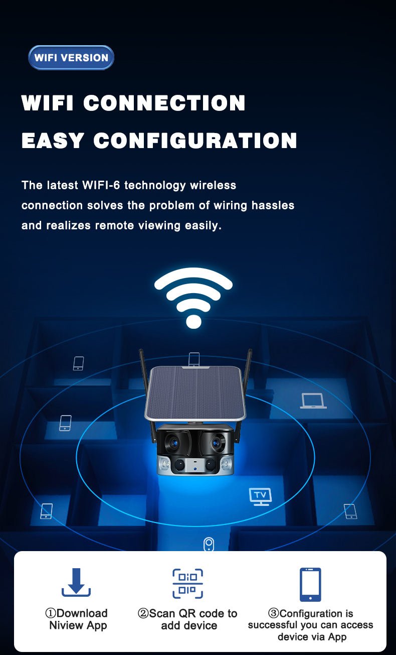 CRONY Y6 4G-4K-8MP-4X 180°Wide Angle Solar Battery Camera Y6 WiFi-4K-8MP-180°Wide Angle Solar Battery Camera with 6W Solar Panel - Edragonmall.com