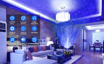 CRONY YK-1 Star lights Galaxy Projector, Star Projector 3 in 1 Night Light Projector w/LED Nebula Cloud with Bluetooth Music karaoke Speaker - Edragonmall.com